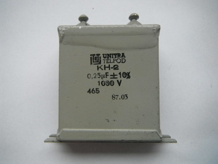 Kondensator KH-2 0,25uF 1000V Unitra Telpod  (1)